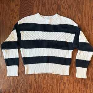 Black & white striped knit sweater